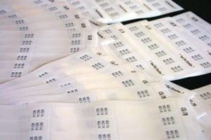 Peel and stick cable labels